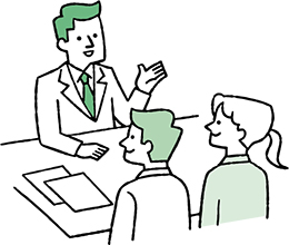 職員と相談者のイラスト
