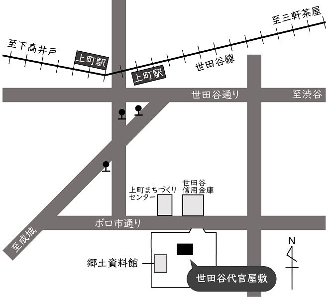 世田谷代官屋敷の地図