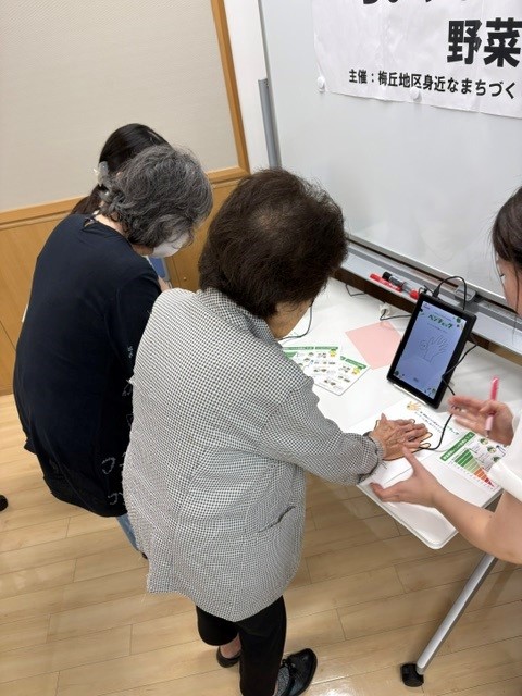 野菜摂取量測定中