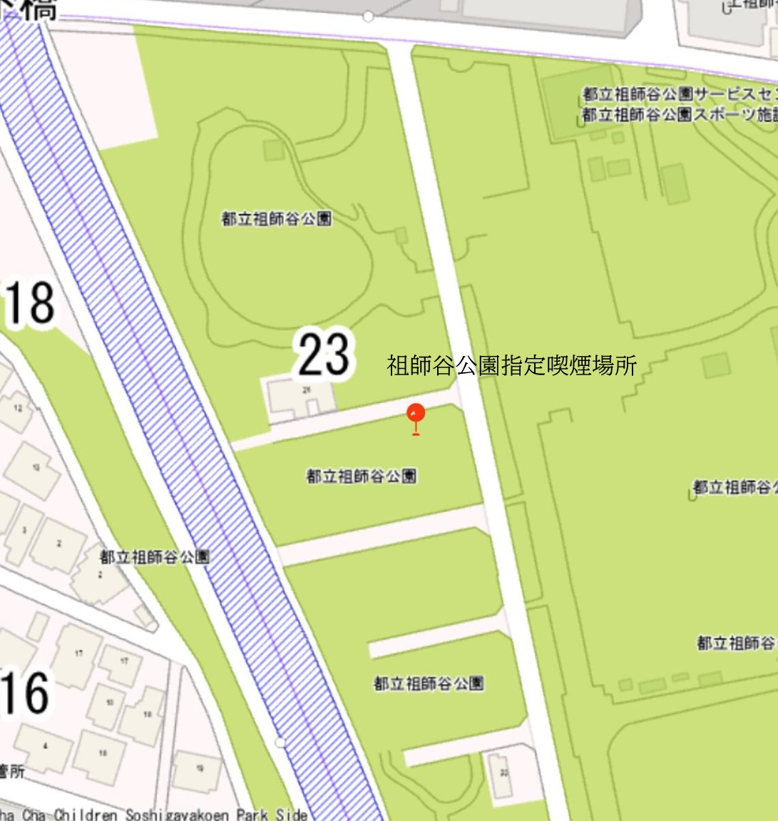 祖師谷公園指定喫煙場所マップ