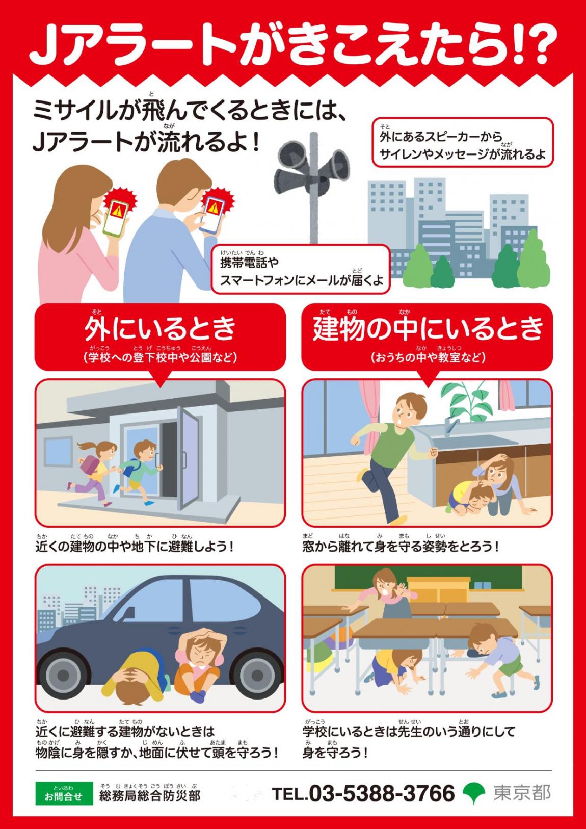 弾道ミサイルが落下する可能性がある場合にとるべき行動について(子ども向け)