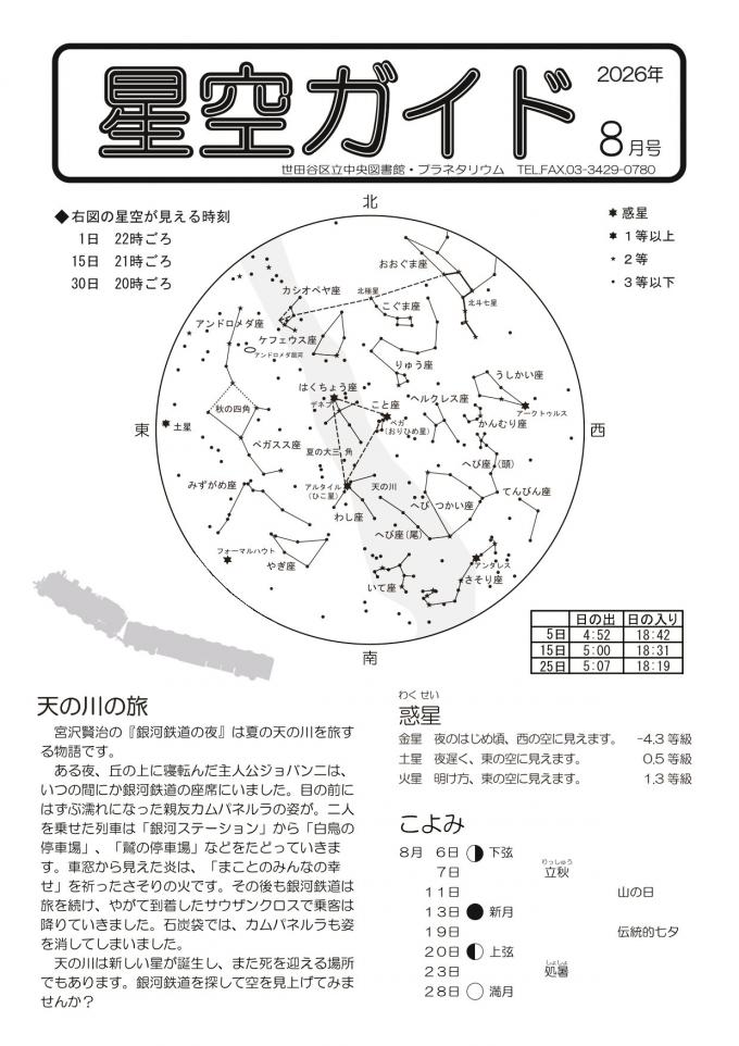 星空ガイド8月