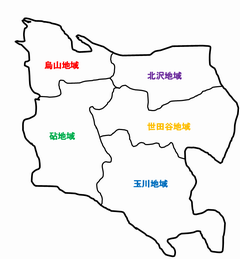 世田谷区の地図