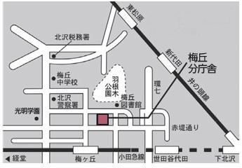 梅丘分庁舎の地図