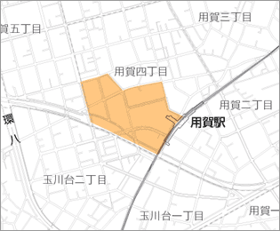 用賀駅周辺地区　区域図