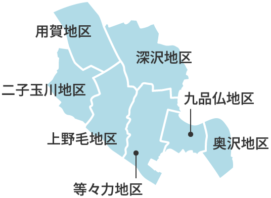 玉川地域の各地区マップ