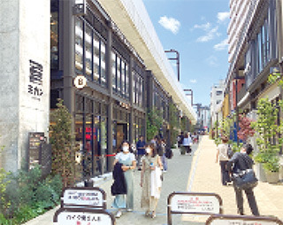 （3）茶沢通りと下北沢駅駅前広場を結ぶアクセス道路と、京王電鉄の商業施設（3月オープン）